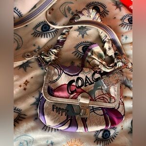 Coach Layla Poppy Metallic Hobo Crossbody